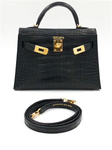 mini hermes kelly black|hermes mini kelly crocodile.